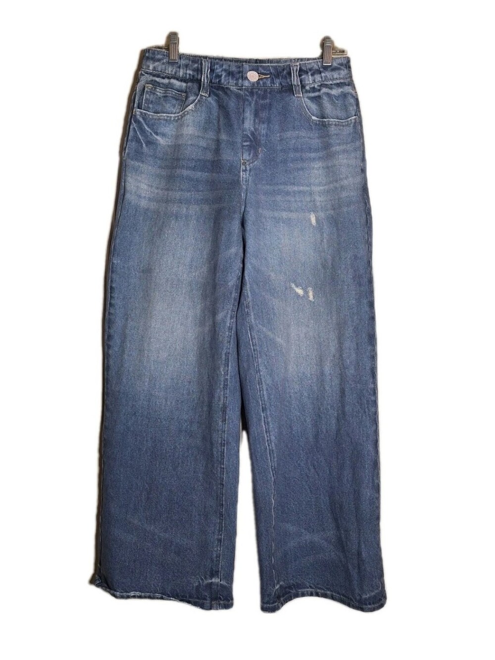 Halara Flex Denim Jeans Womens M Blue Wide Leg Stretch Lightweight Relaxed Fit
